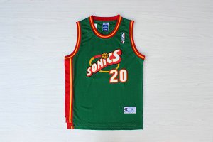 Maillot De Basket Seattle Supersonics Gary Payton 20 Eyed Tennis Fans Vert Rouge Edge